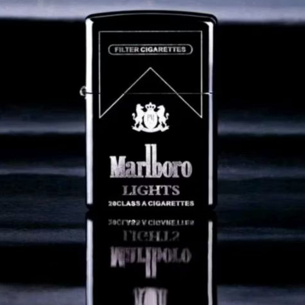 Isqueiro Estilo Zippo Luxo Preto Marlb | Colecionável e