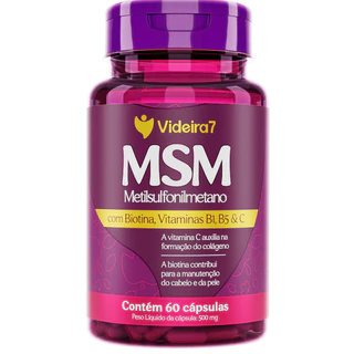 MSM Metilsulfonilmetano c/ Biotina e Vitaminas 500mg – 60 Cápsulas | Videira7 em Oferta na Shopee