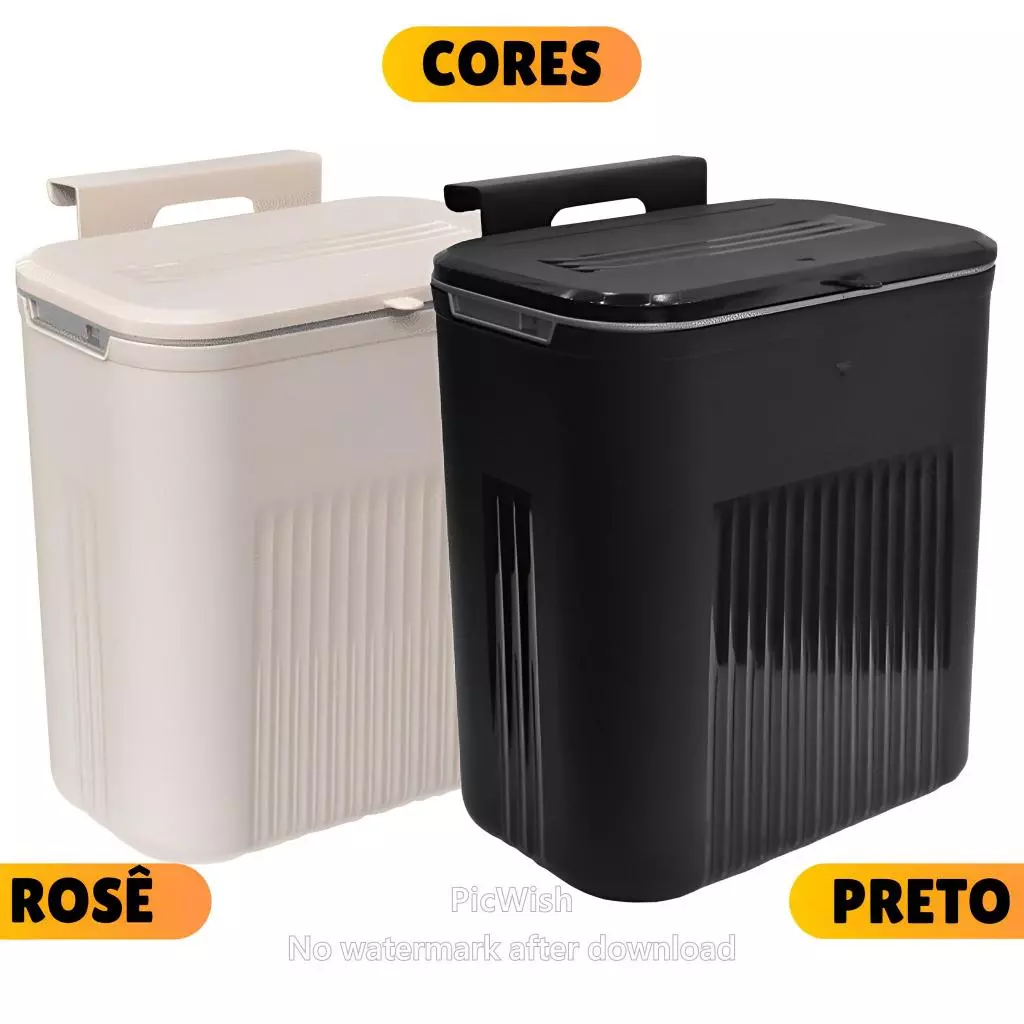 Lixeira em uso no banheiro