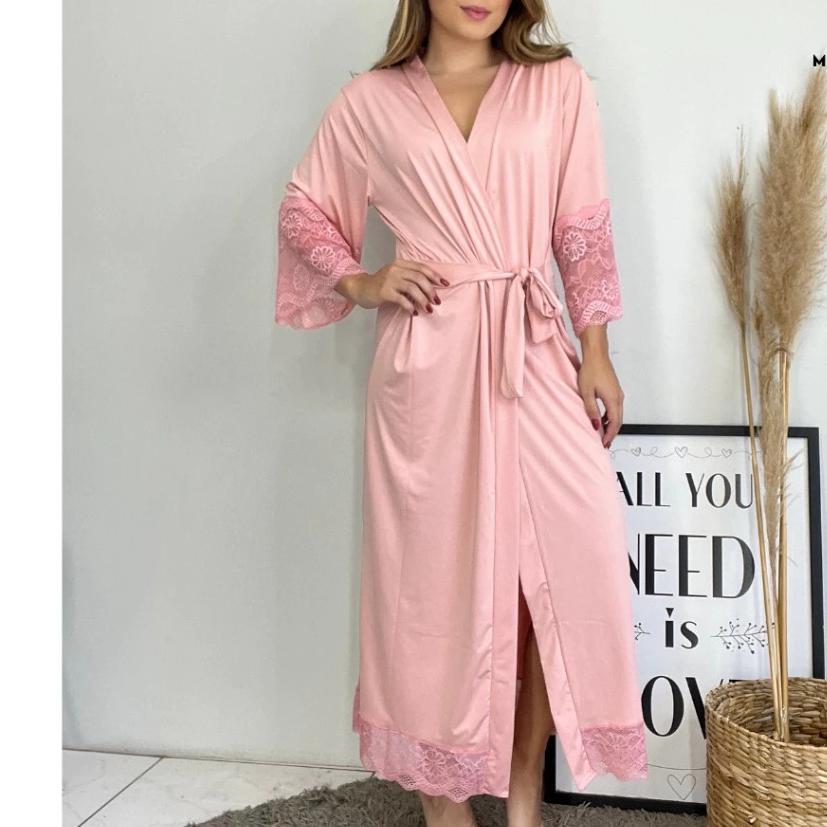 Robe Longo Feminino Com Renda Luxo Peças Vendidas separadamente