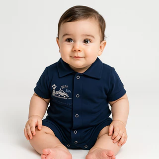 Macacão Curto Infantil Bebê Menino Super Confortável e Leve