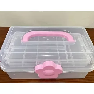 Caixa Organizadora Maleta  Infantil com Alça Detalhes Rosa –  Transparente Meninas Laço em Oferta na Shopee