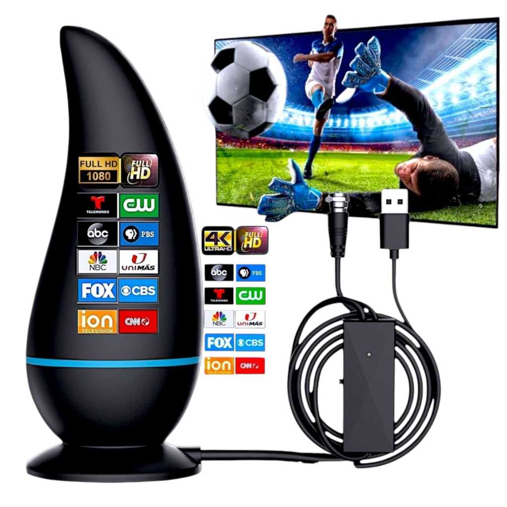 Antena Interna Para Tv Digital Amplificada 1080 Hdtv Cabo 3m | Shopee ...