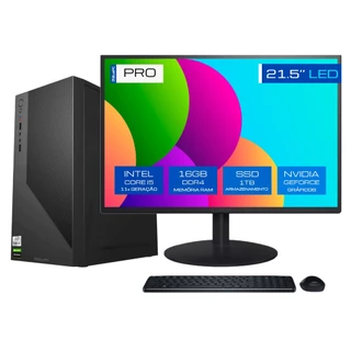 Computador BluePC PRO Intel i5 11400F, 16GB, SSD 1TB, Geforce, Win 11 Pro, Monitor 21 - CDBP-PRO176