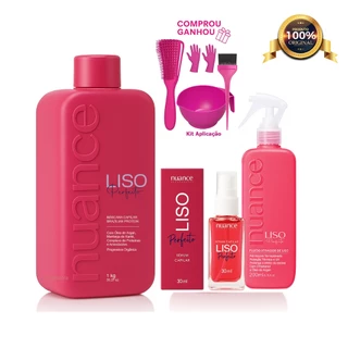 Kit Liso Perfeito Alisamento 1L + Leave-in Spray Termoativo Protetor + Sérum Finalizador Nuance em Oferta na Shopee