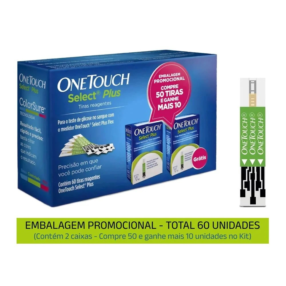 Tiras Reagentes One Touch Select Plus - Lifescan - 60 Unidades | Shopee ...
