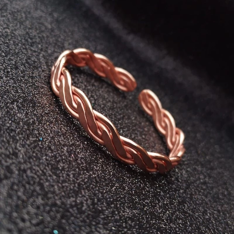 Bracelete de Cobre Puro Trançado