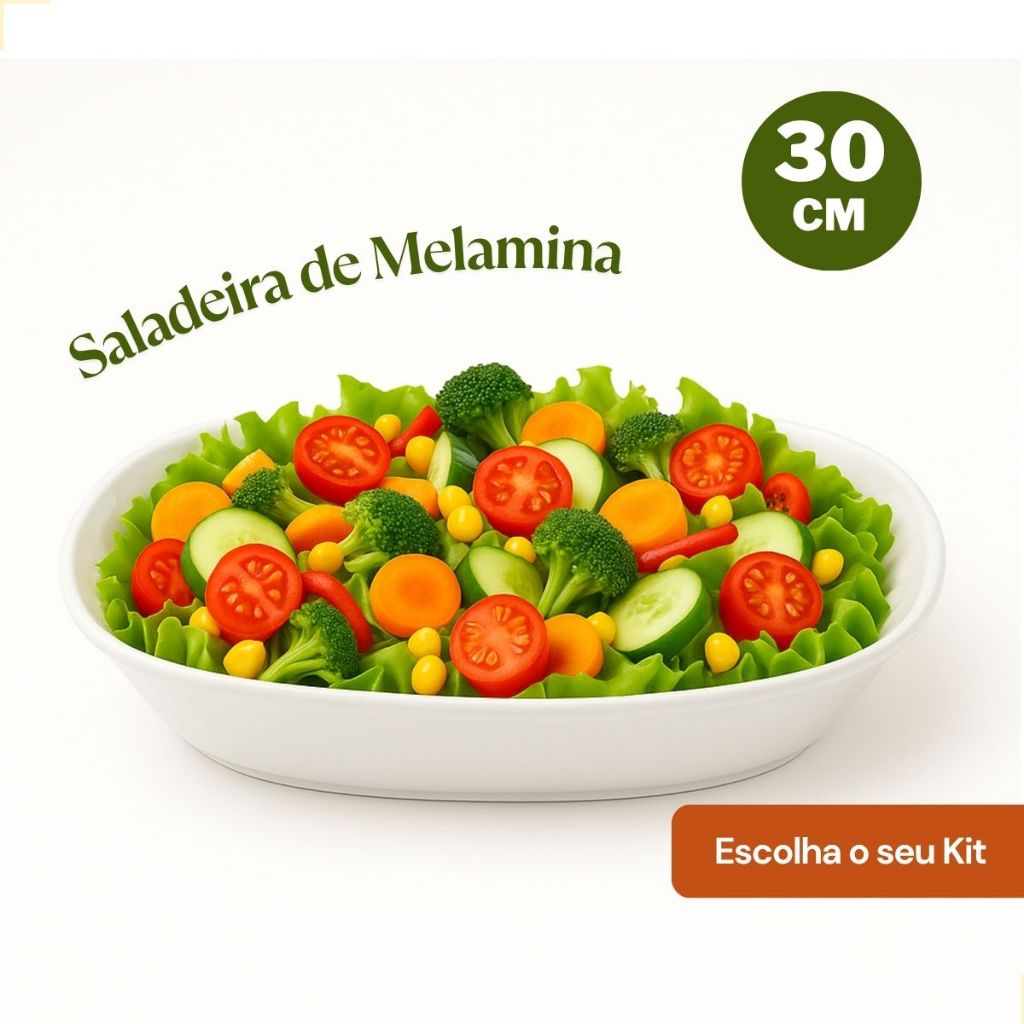 Travessa Saladeira Melamina Tigela Oval Branca 30cm Buffet Resistente Empalhável Bacia Restaurante