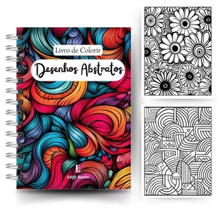 Livro de Colorir Adulto Desenhos Abstratos Capa Dura ou Flexível Espiral  A5 120g  50 páginas em Oferta na Shopee