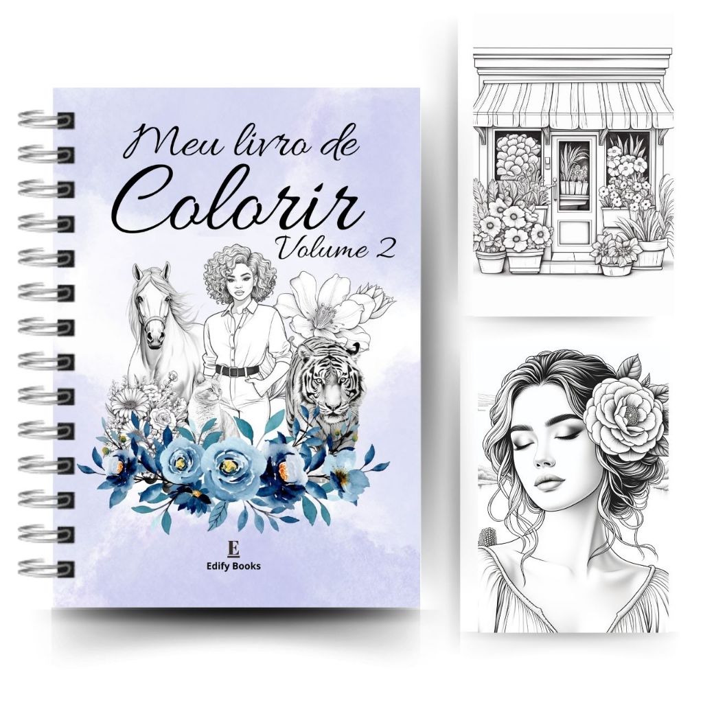 Livro de Colorir Adulto Desenhos Variados volume 2 Capa Dura ou ...