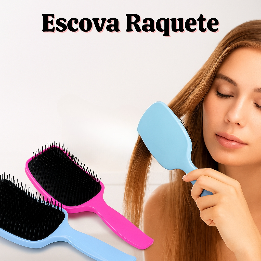 Escova Raquete Suave | Ideal para Cabelos Finos, Lisos ou Cacheados ...