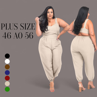 Plus Size Jardineira Em Malha Jardineira Poá Hibisco Em Malha Plus