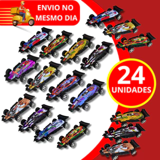 Kit 24 carrinho miniatura corrida F1 de Metal coleção carros de brinquedo tipo formula 1