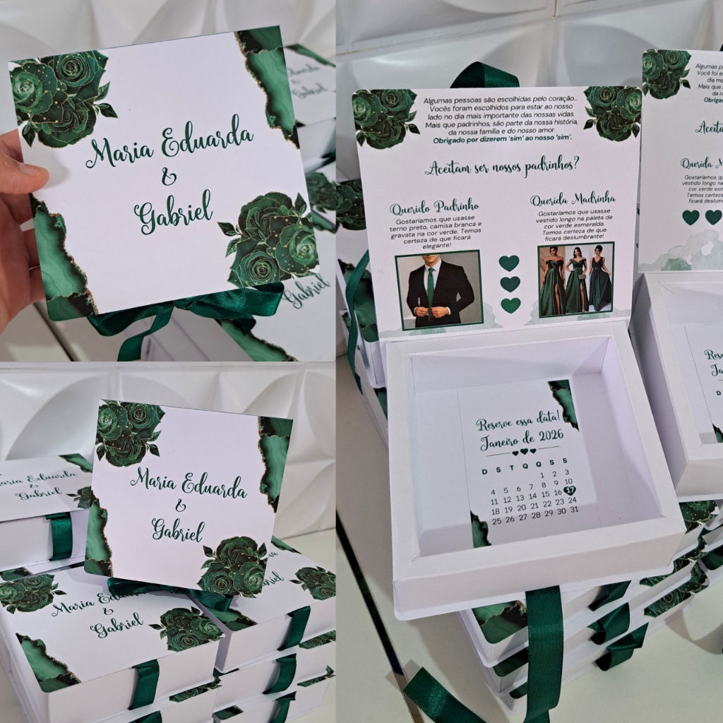 Kit Caixa Convite para Padrinhos de Casamento | Shopee Brasil