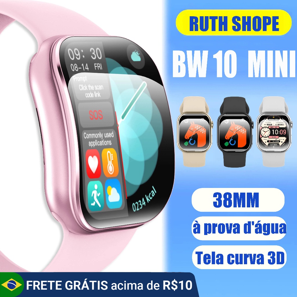 Smartwatch 38mm BW10 MINI Série 10 Bluetooth Call Cardíaca