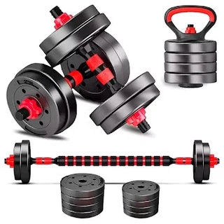Kit Halteres Barra Kettlebell 6 em 1 Peso Musculação treino em casa