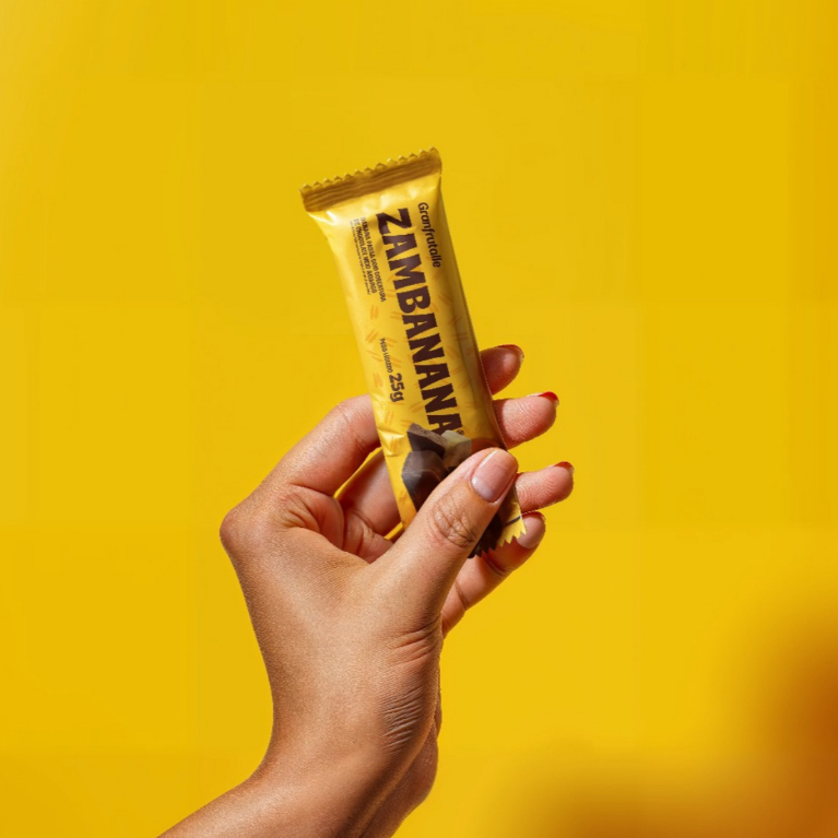 Doce Zambanana marca Granfrue massa de banana coberta com