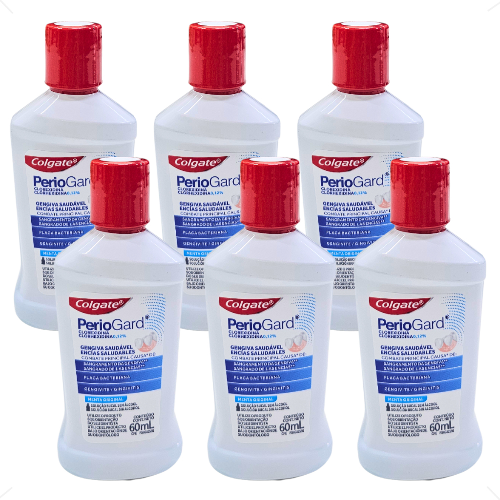 Kit com 2, 4 ou 6 PerioGard Enxaguante Bucal Colgate 60 ml cada ...
