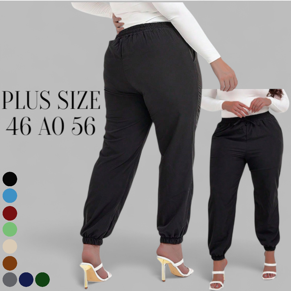 Calça Jogger Plus Size Skinny Esquine Cintura Alta Basica Tamanhos ...