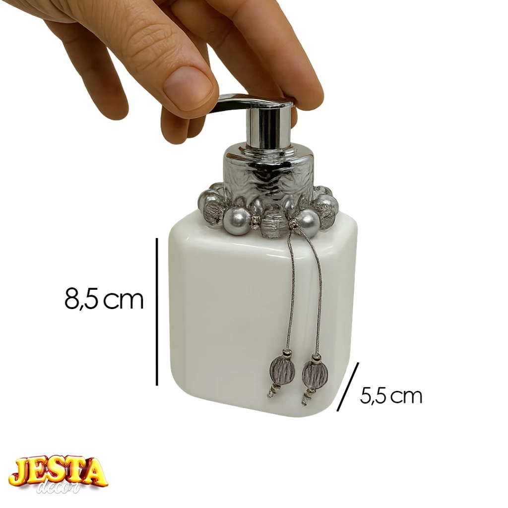 Kit Lavabo PET LUXO Cubo BRANCO Saboneteira e Difusor com Bandeja