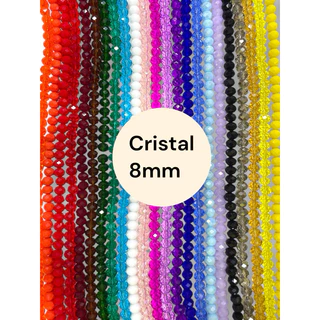 5 Fios de Cristal Achatado Chinês 8mm - Cores Diversas em Oferta na Shopee