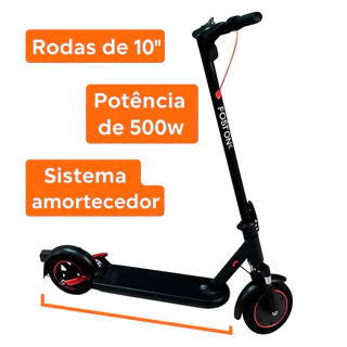 Patinete Elétrico Foston X5 Pro Bluetooth Rodas 10" 35Km - 500w Potência