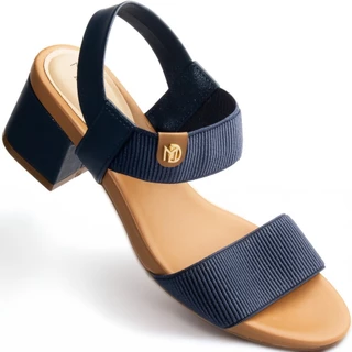 Sandália Modare Salto Bloco Grosso Baixo Confortável Original 7187 Marinho em Oferta na Shopee