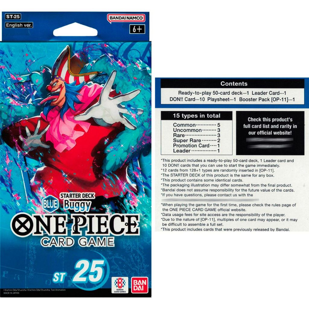 One Piece Starter Deck ST 25 Blue Buggy Cartas Inglês Bandai TCG