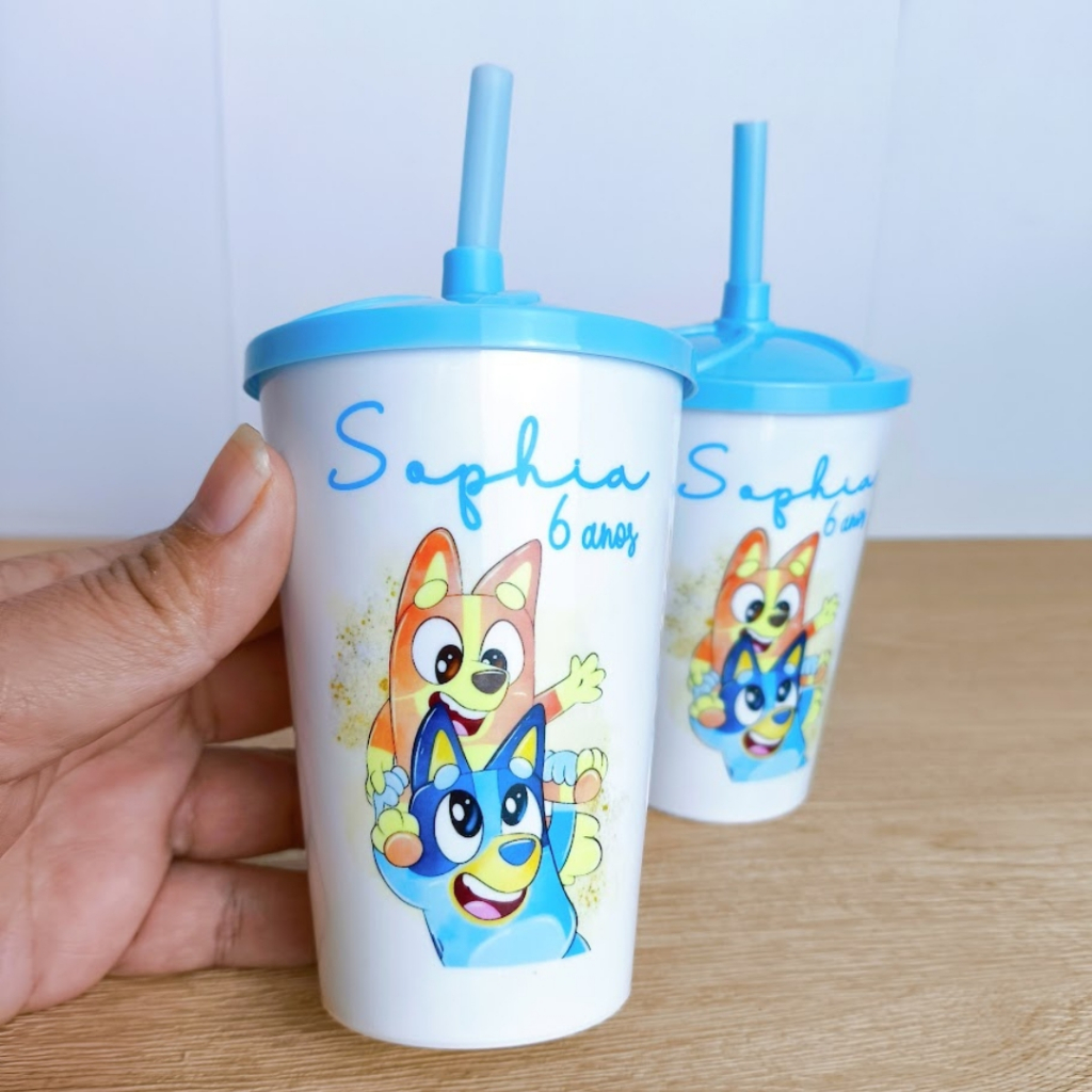 Copo Personalizado Bluey Lembrancinhas de Aniversário infantil | Shopee ...
