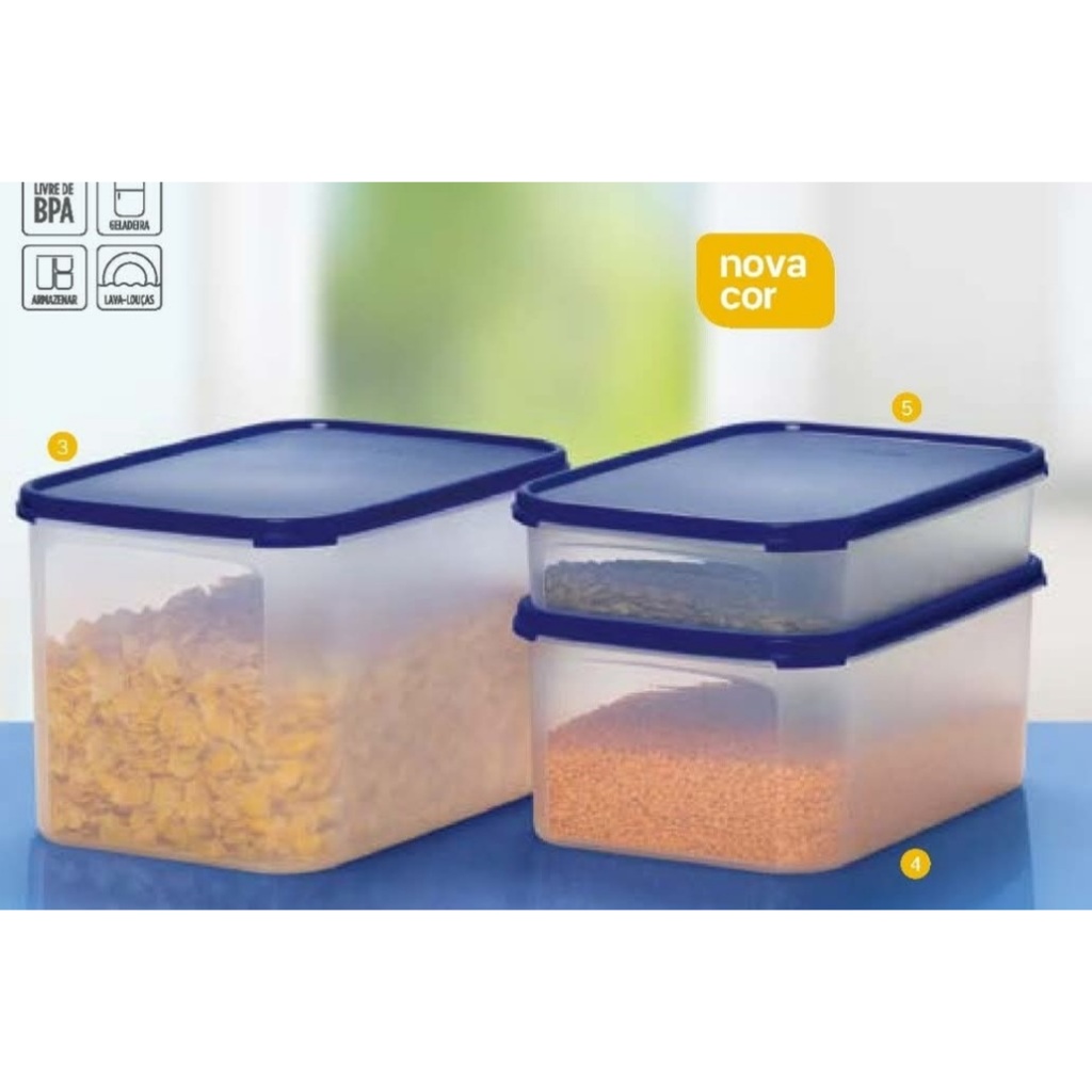 Modular Retangular 4,3 ou 2 litros Tupperware | Shopee Brasil