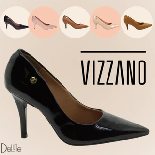 Scarpin Sapato Feminino Casual com Salto 7 cm Médio Vizzano Clássico Bico Fino Confortável Adulto em Oferta na Shopee