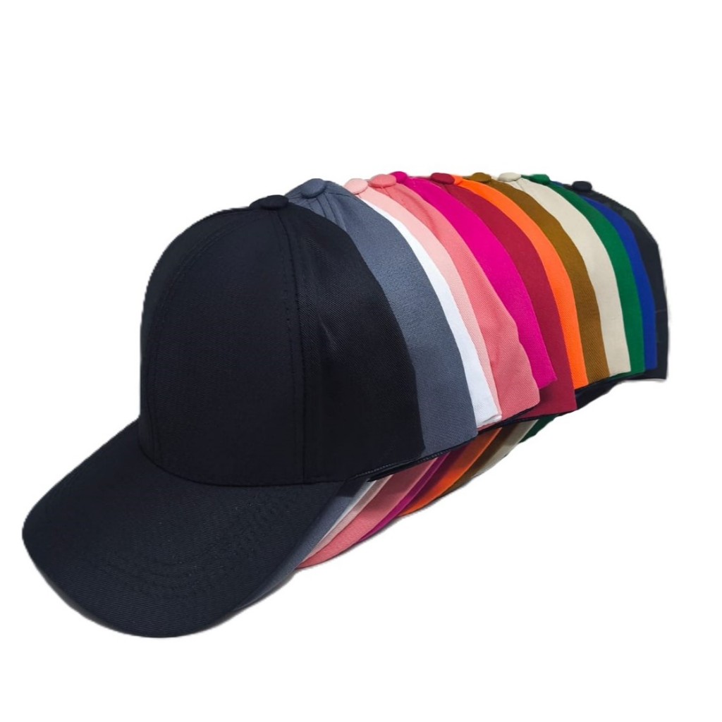 Kit 50 Boné Liso Básico Adulto Unissex Ajustável Aba Curva Em Cores ...