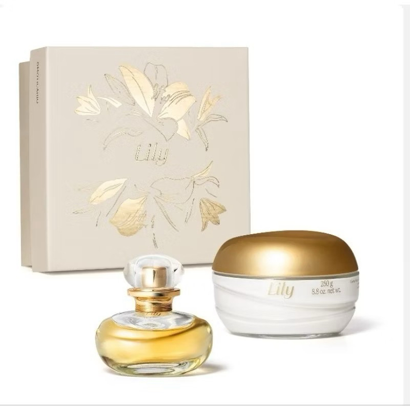 Kit Lily Perfume + Creme Acetinado Hidratante Desodorante 250g | Shopee ...