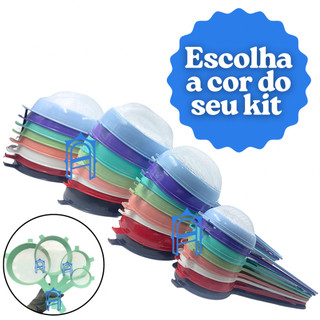 Kit 4 Peneira 7, 11, 15 e 18 cm Ideal Cozinha Coador Plástico Prática
