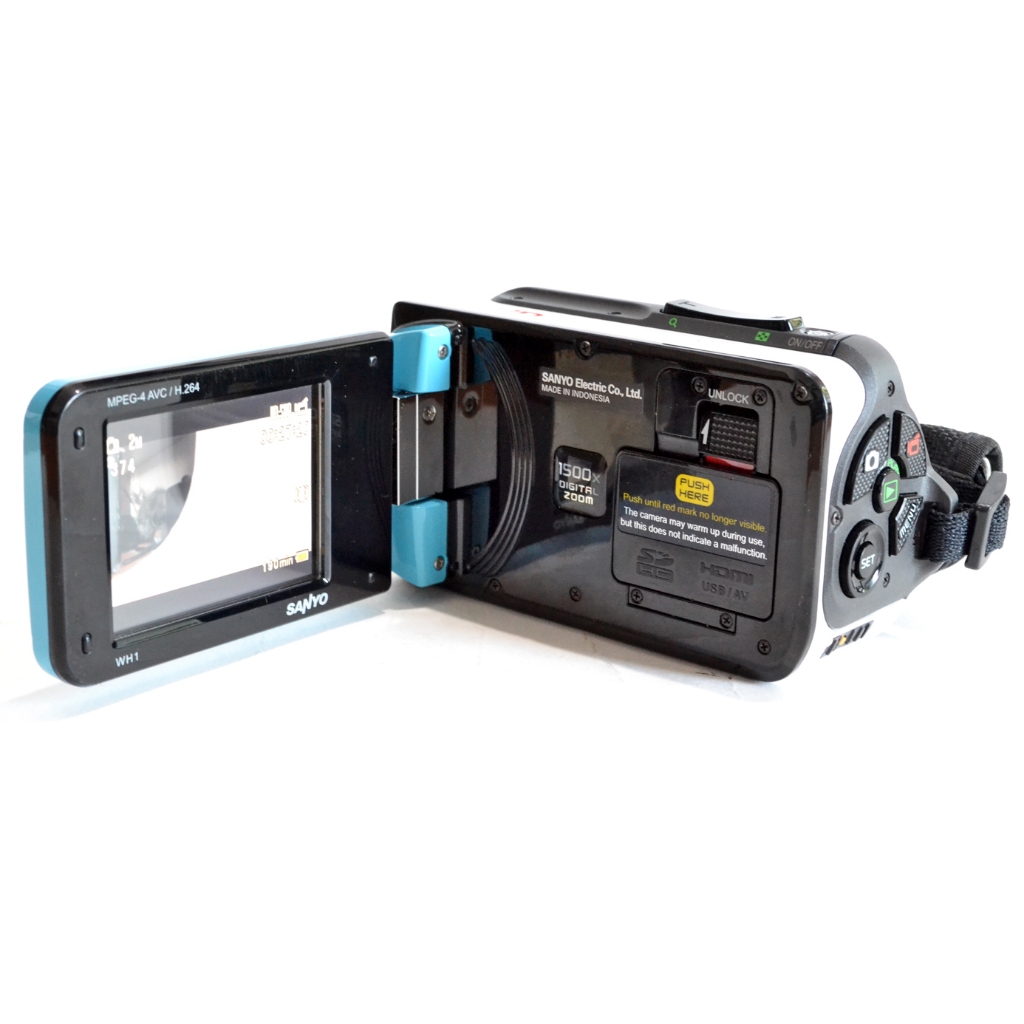 Filmadora e Câmera Sanyo Dual Xacti WH1 HD Resolução 720P Azul