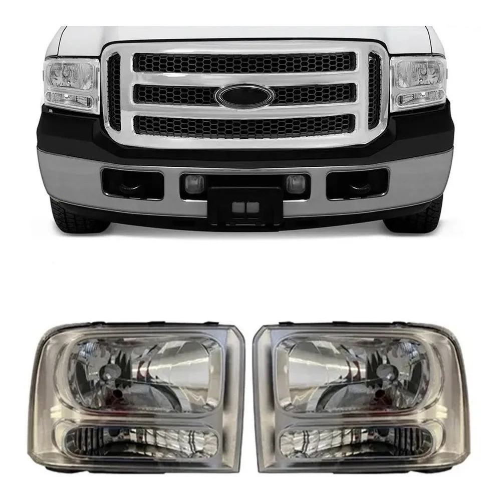 Par Farol F250 06/ Frente Nova Cromado Modelo Original Adicionar aos ...