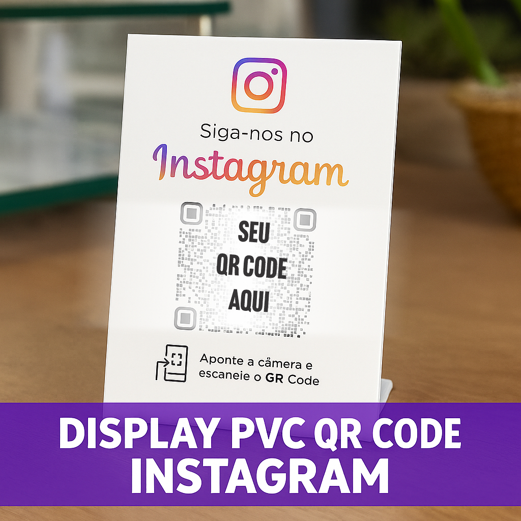 Display PVC QR Code Inst@gram | Agilidade para seu perfil | Ideal para ...