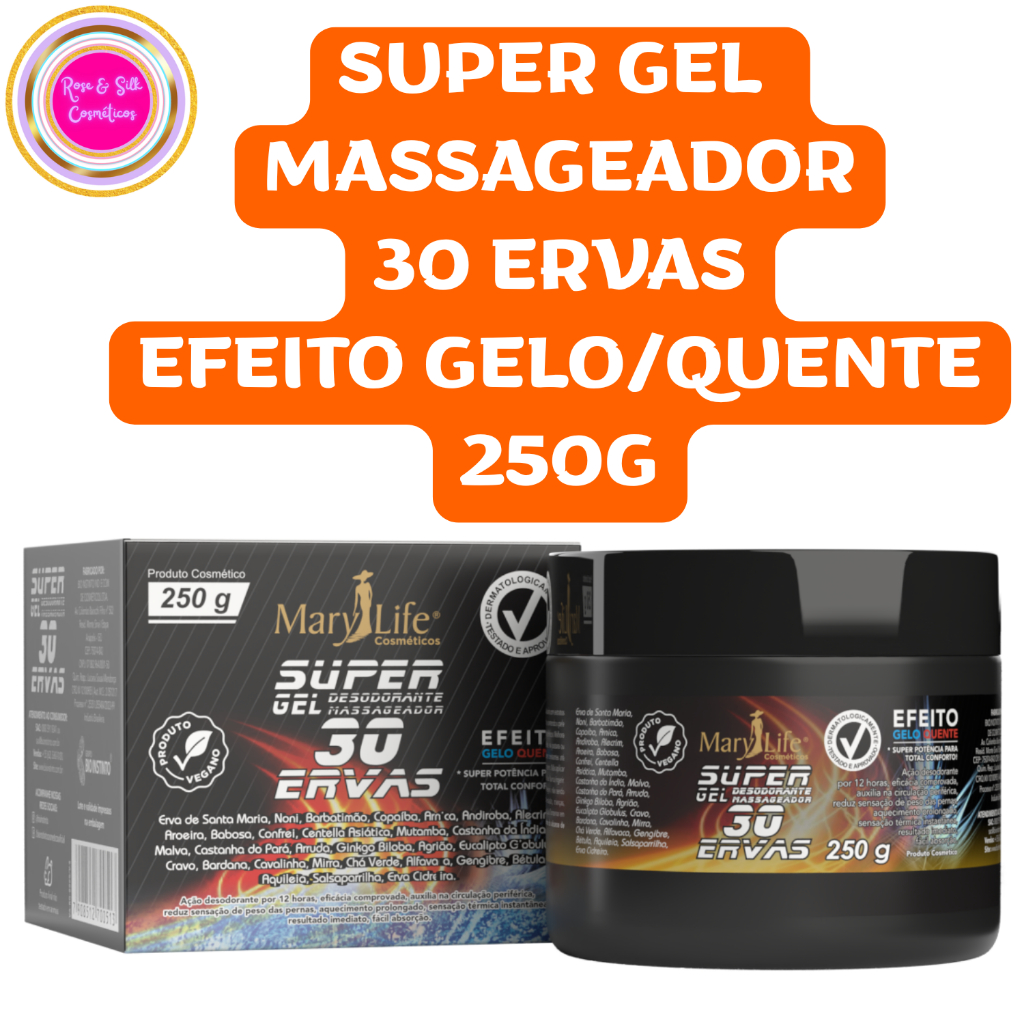 Super Gel Massageador 30 Ervas Para Dor Muscular Efeito Gelo/Quente ...