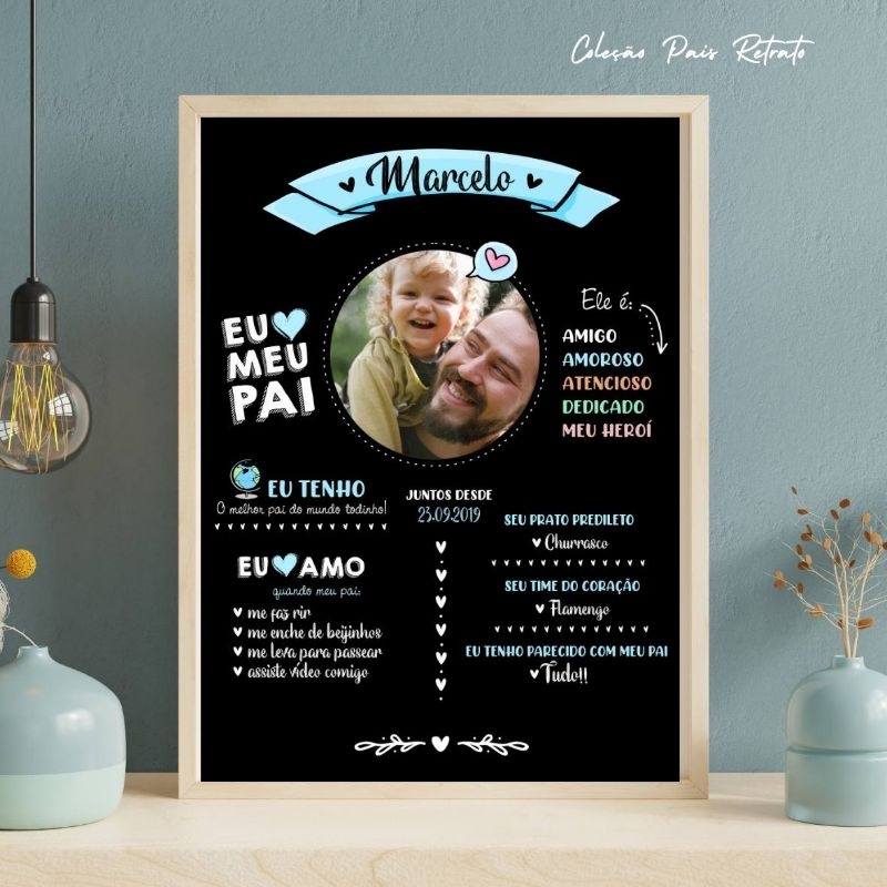 Quadro Personalizado com Foto e Texto para Dia dos Pais – Presente ...