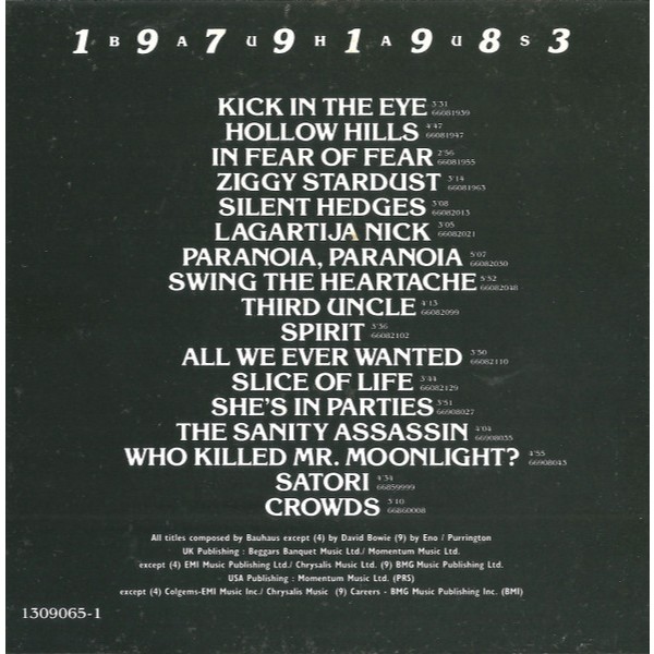 1915 - Cd - Bauhaus – 1979-1983 Volume Two | Shopee Brasil