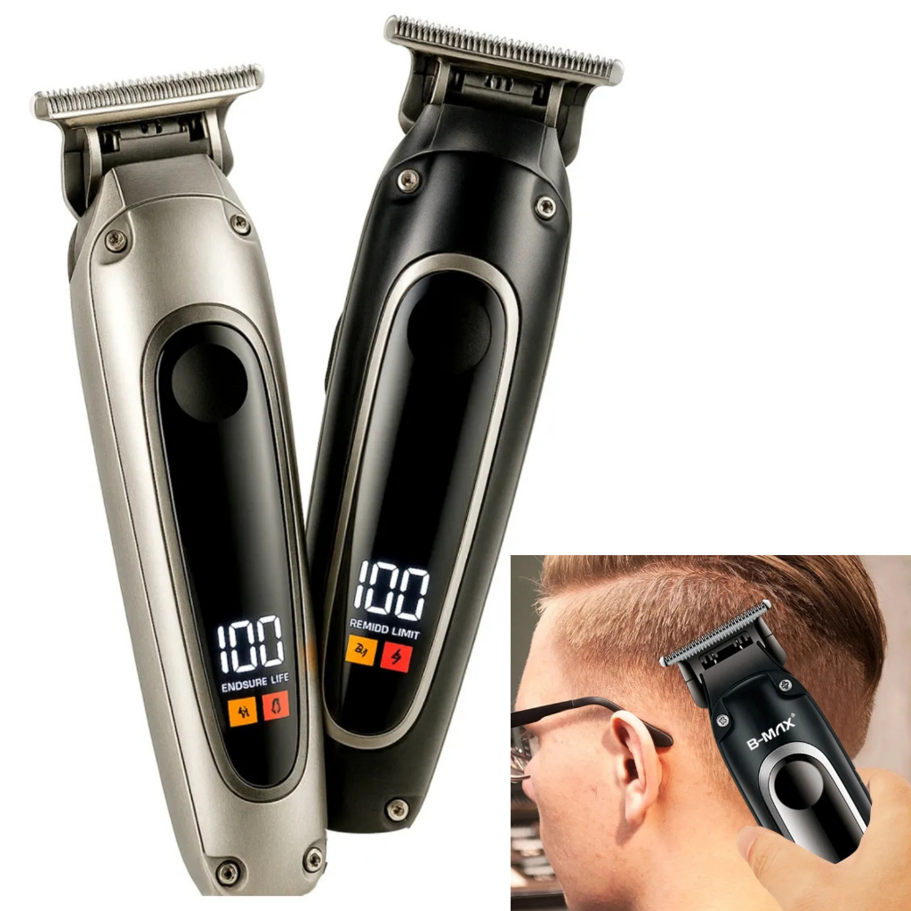 Máquina de Cortar Cabelo Profissional Sem Fio USB Lâmina Titânio ...