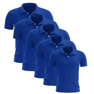 kit 5 camisas gola polo uniforme sublimação básica lisa Piquet poliéster REF-532