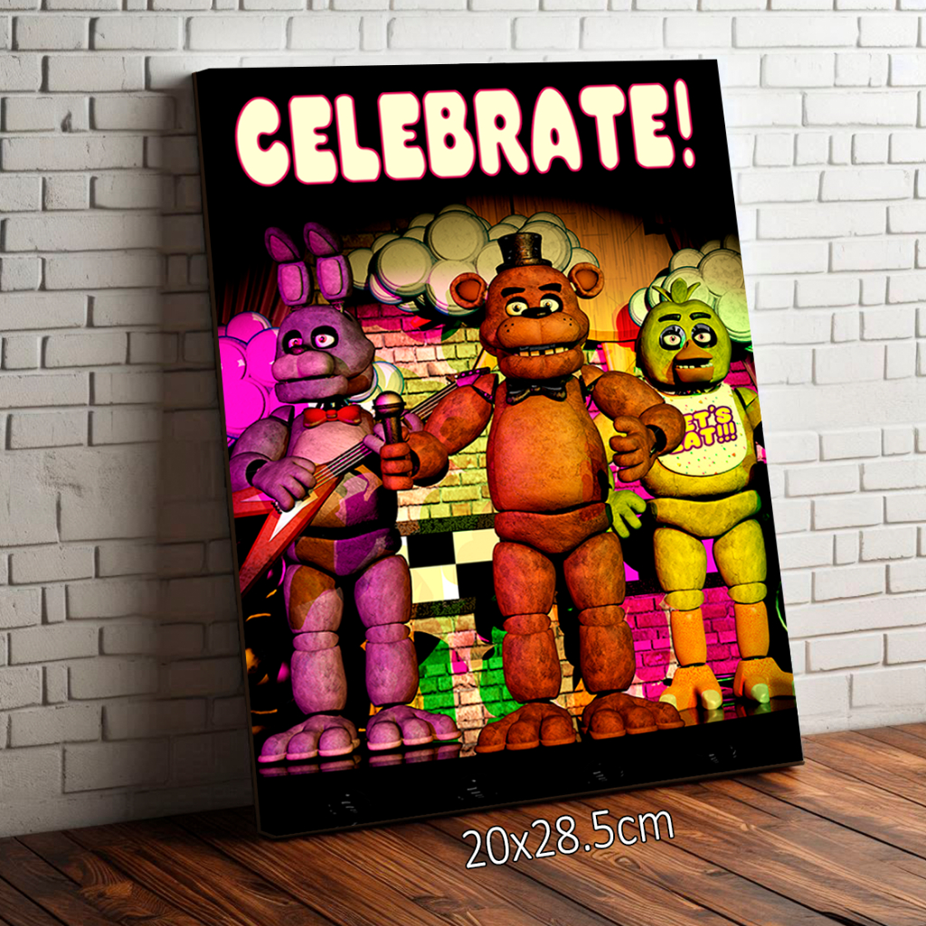 Placa Quadro Decorativo Five Nights At Freddy's FNAF Celebrate