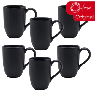 Jogo 6 Canecas Café Chá 350ml Flat Onix Preto Acetinado Oxford em Oferta na Shopee
