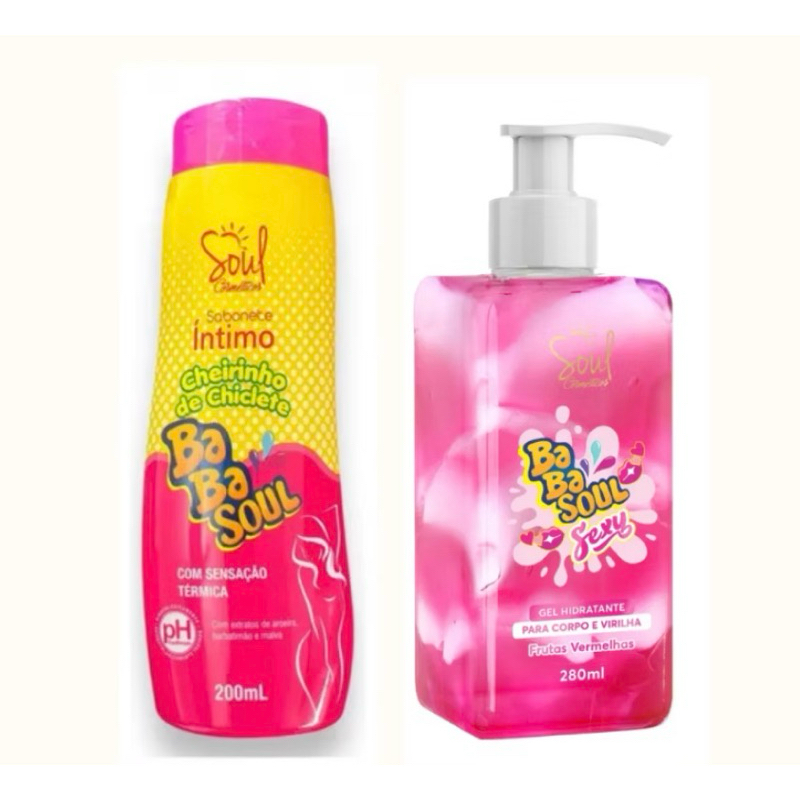 Kit íntimo Babasoul 02 Itens Sabonete íntimo+ Gel Hidratante Corpo
