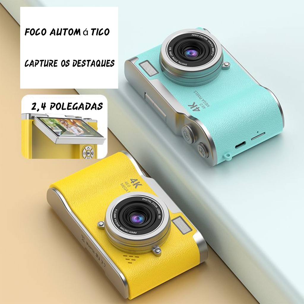 Câmera de zoom digital CCD 8x A tela flip LED HD de 2,4 polegadas