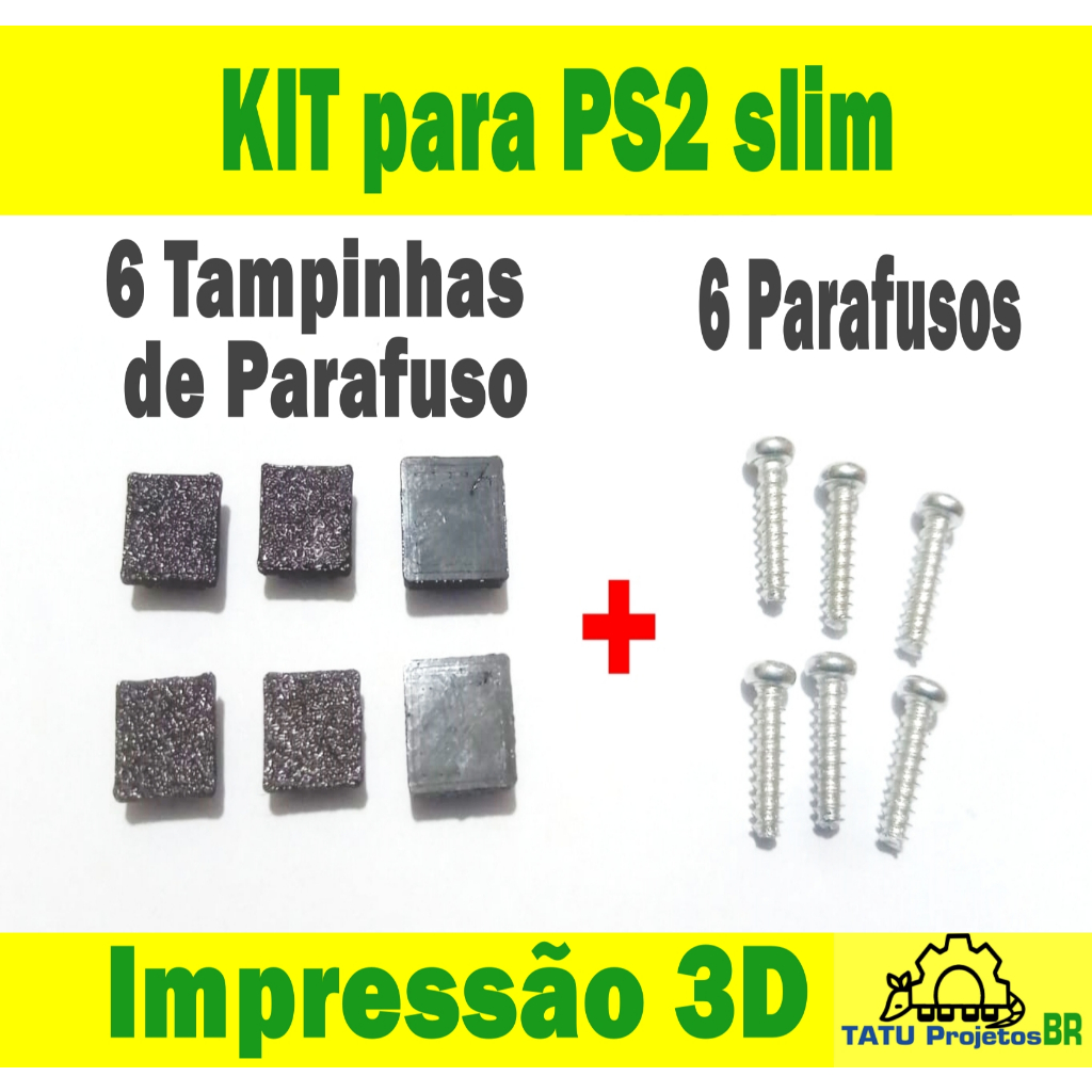 KIT Tampinha Protetora Parafuso PS2 slim com Parafusos Playstation 2