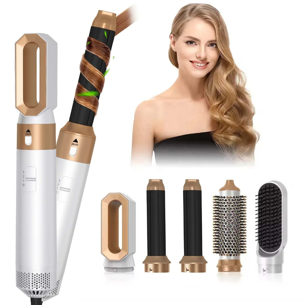 Escova Secadora 5 em 1 Modeladora Profissional Alisadora de Cabelo Anti ...