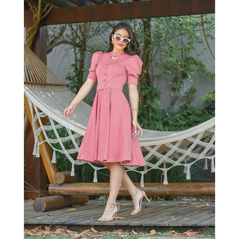 Vestido Godê Midi Moda Evangelica Feminina GG 46 ao 50 | Shopee Brasil