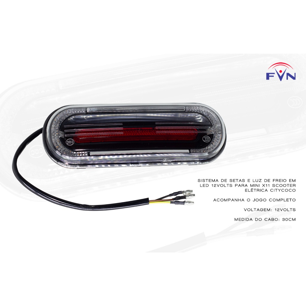 Sistema de Setas e luz de freio em LED 12Volts para mini X11